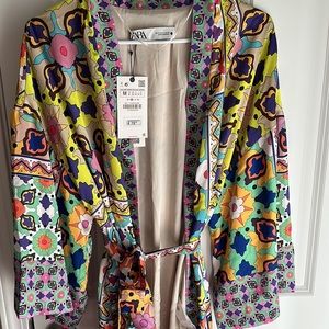 Zara | Jackets & Coats | Zara Belted Kimono | Poshmark